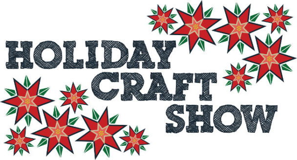 holiday craft show surronded by poinsettia flower graphics